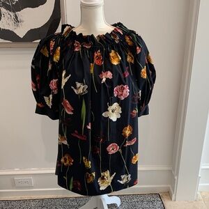 Oscar de la Renta Floral Puff-Sleeve Women's dress.  Size 6